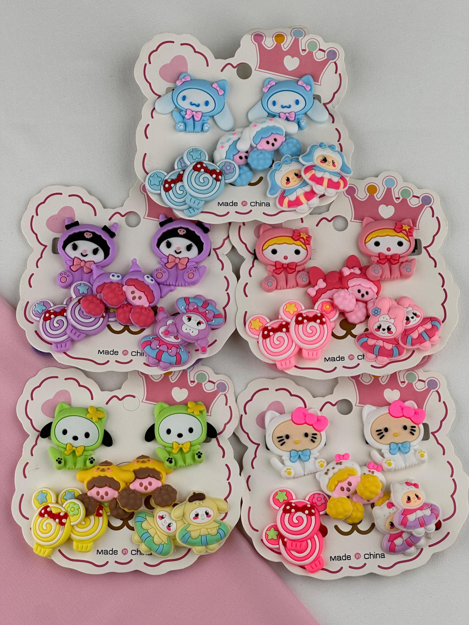 12’li Paket - Sanrio Kuromi Figürlü 8’li Toka Seti