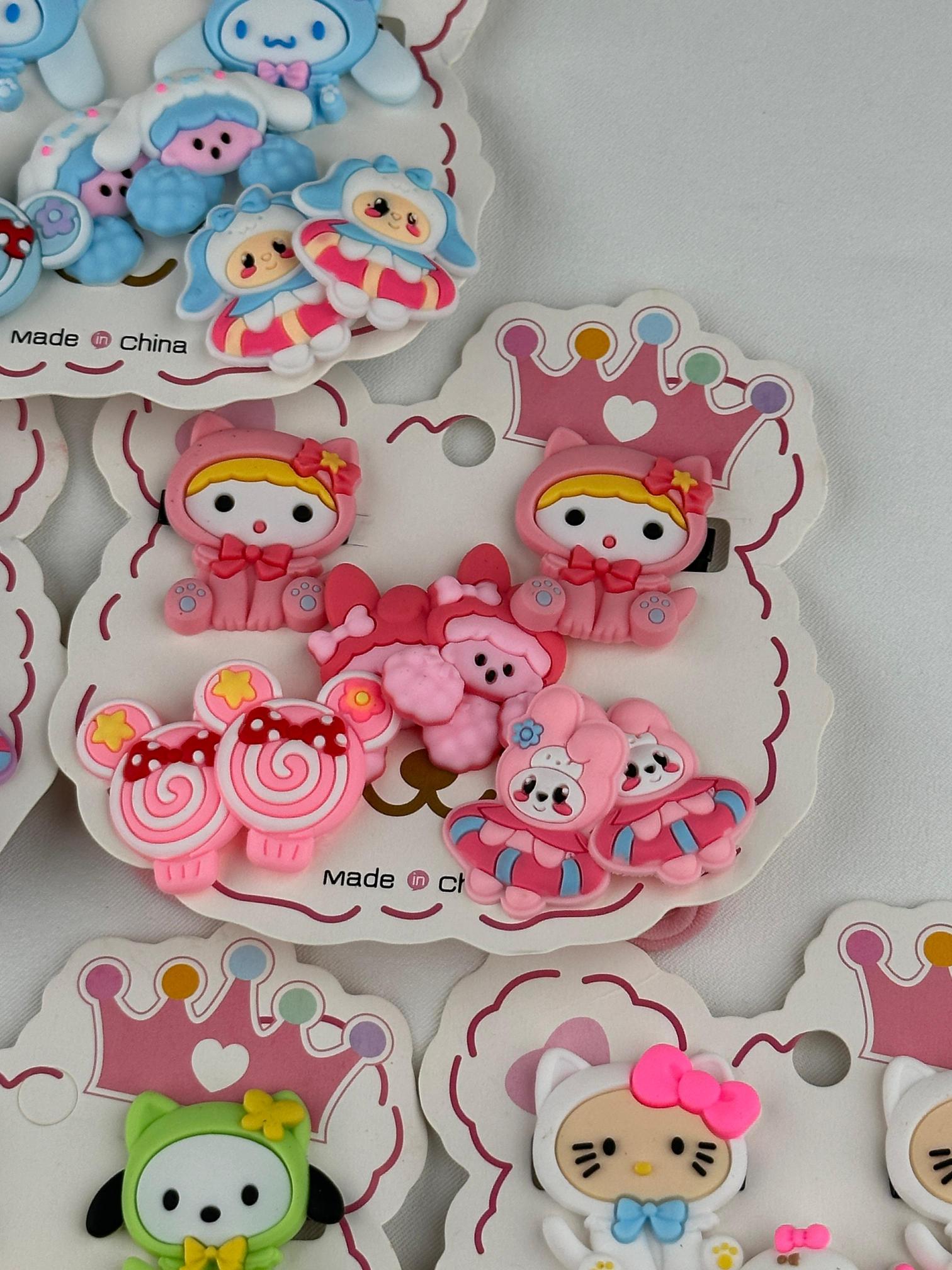 12’li Paket - Sanrio Kuromi Figürlü 8’li Toka Seti