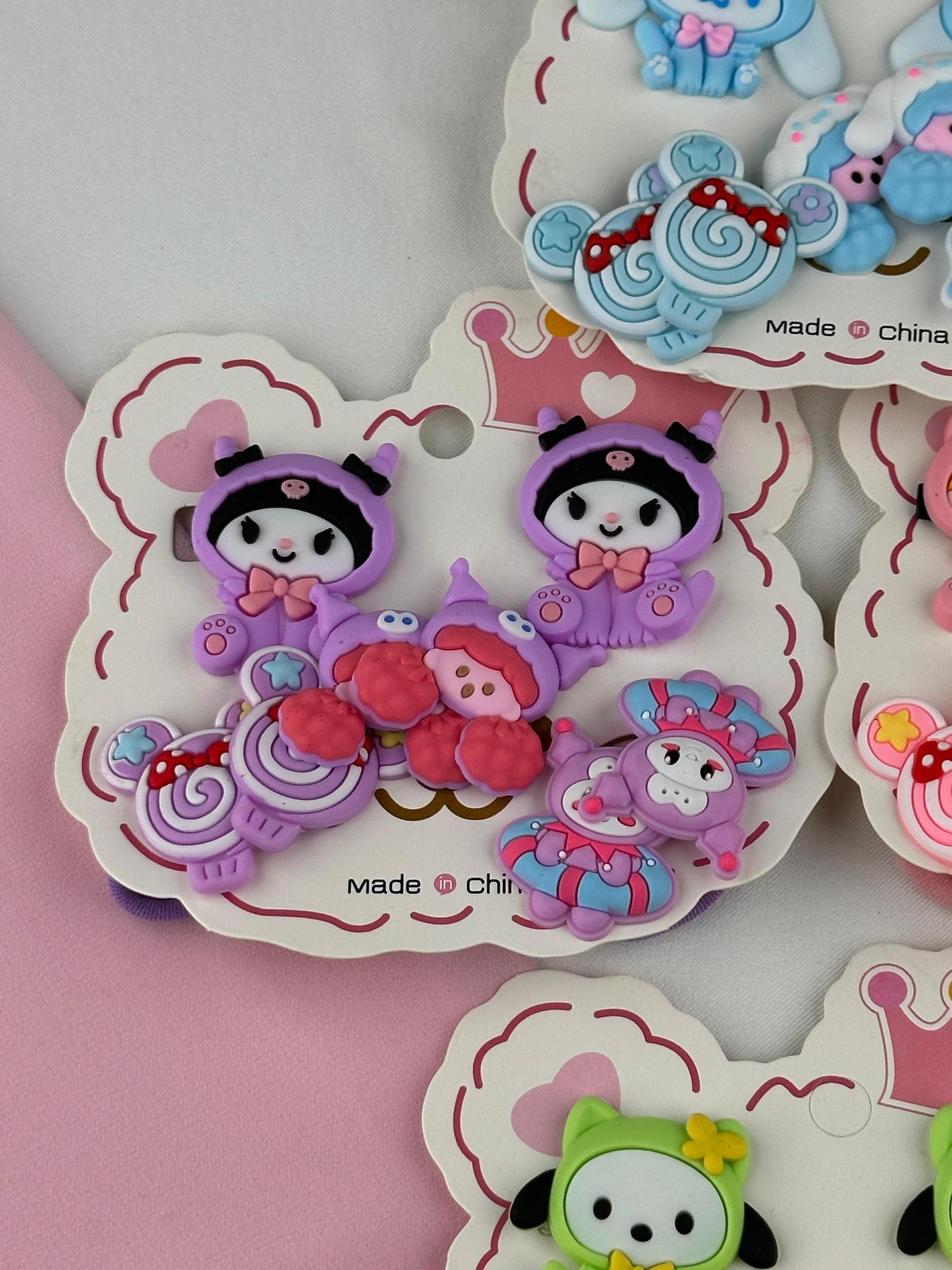 12’li Paket - Sanrio Kuromi Figürlü 8’li Toka Seti