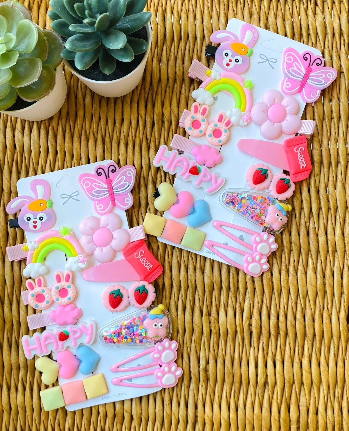 5’li Paket - 14’lü Pembe Çocuk Toka Seti