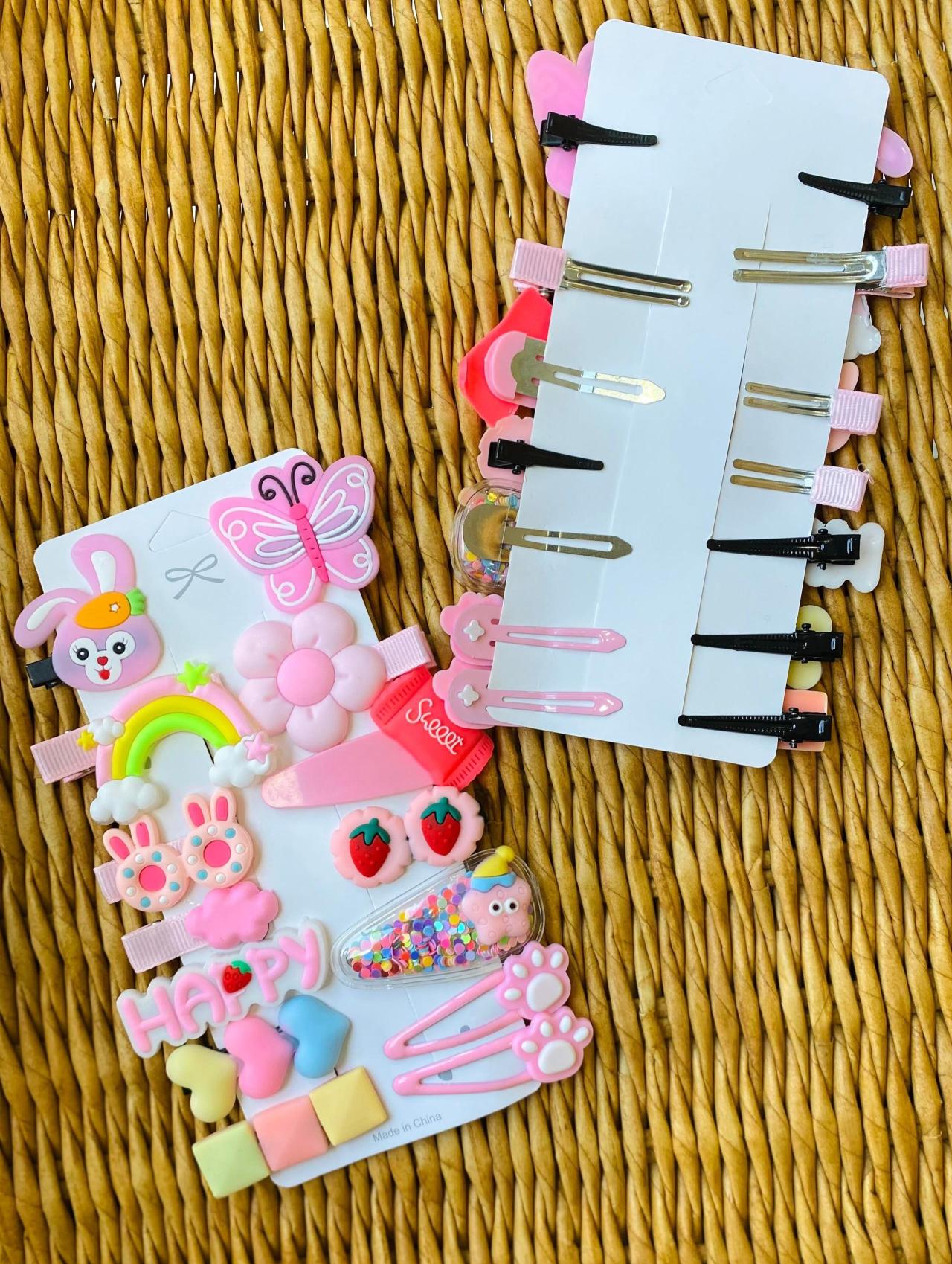 5’li Paket - 14’lü Pembe Çocuk Toka Seti