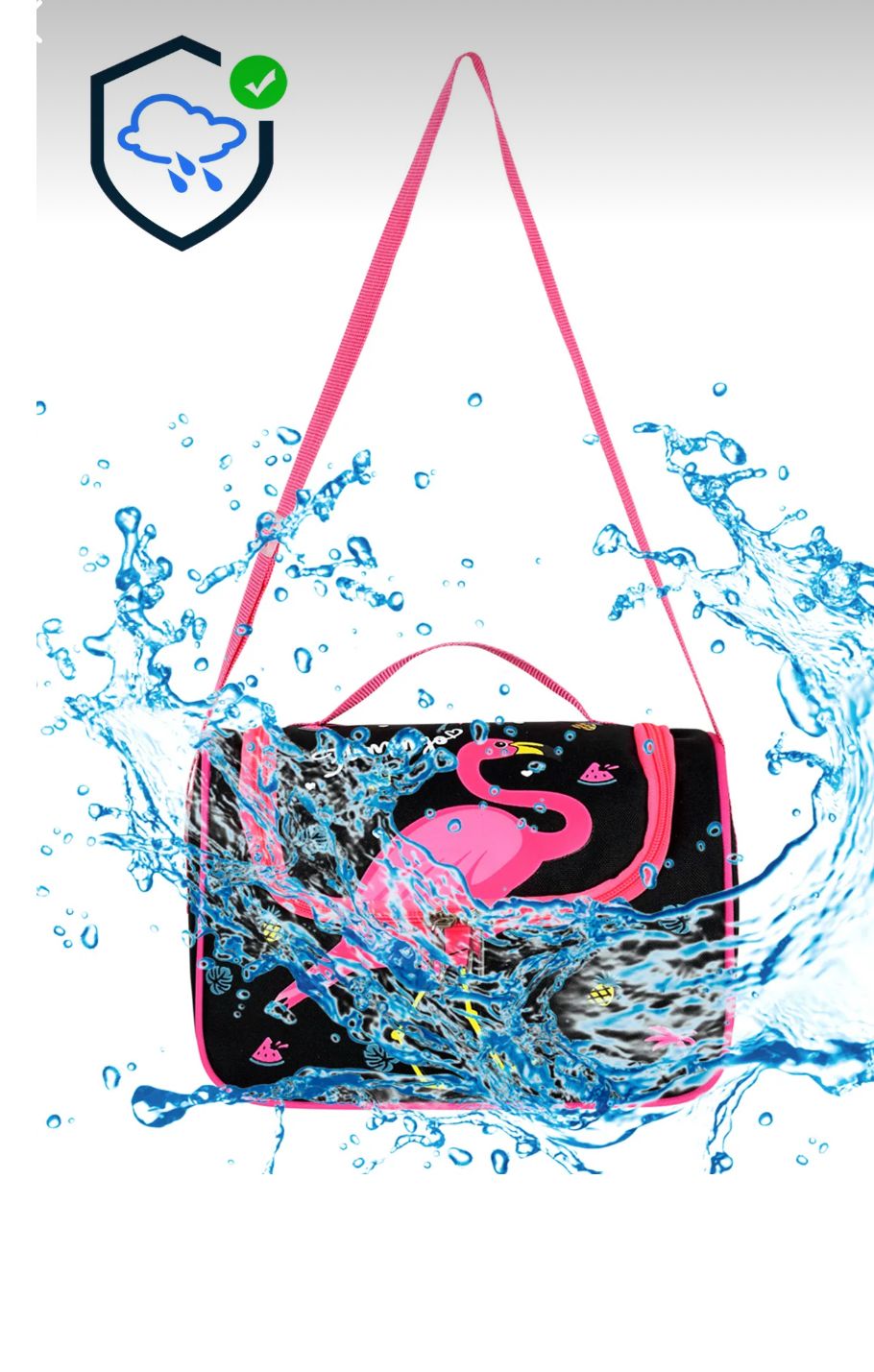 1 Adet - Flamingo Temalı Termoslu Termal Beslenme Çantası