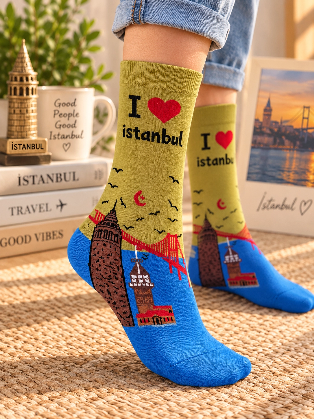 I Love İstanbul Figürlü Çorap