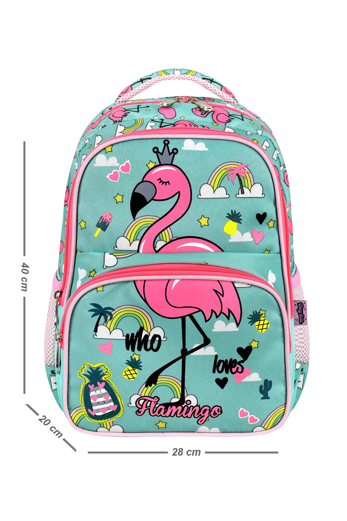 Lisanslı Flamingo 3’lü Set İlkokul Çantası, Termal Beslenme Çantası ve Kalem Kutusu Seti