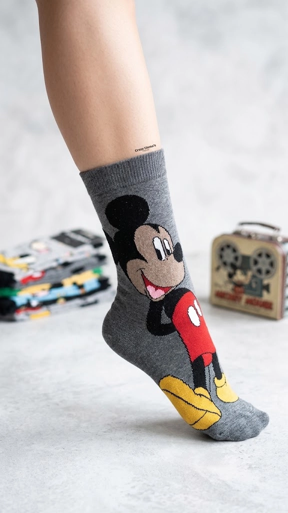 Mickey Mouse Figürlü Çorap