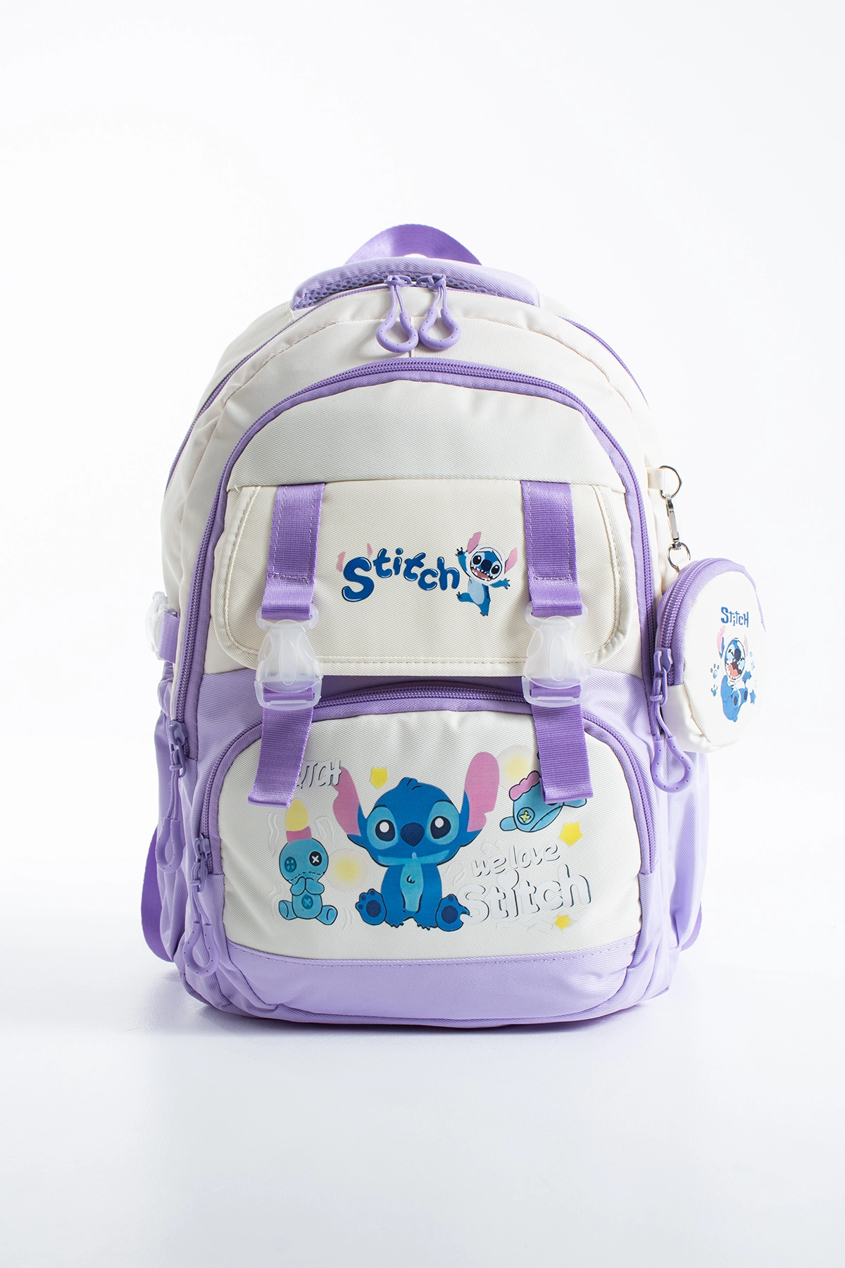 Kore Kawaii 4’lü Okul Çantası Seti Ortopedik Sırt Çantası - Twill Kumaş, Termal Beslenme Çantası, Kalemlik ve Cüzdan