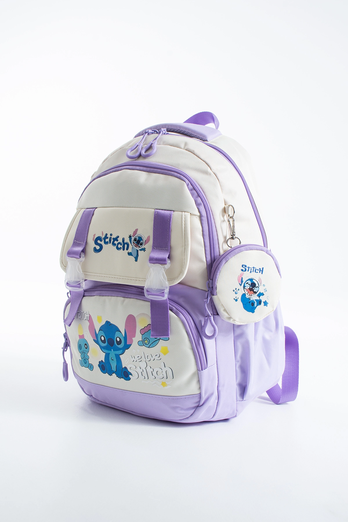 Kore Kawaii 4’lü Okul Çantası Seti Ortopedik Sırt Çantası - Twill Kumaş, Termal Beslenme Çantası, Kalemlik ve Cüzdan