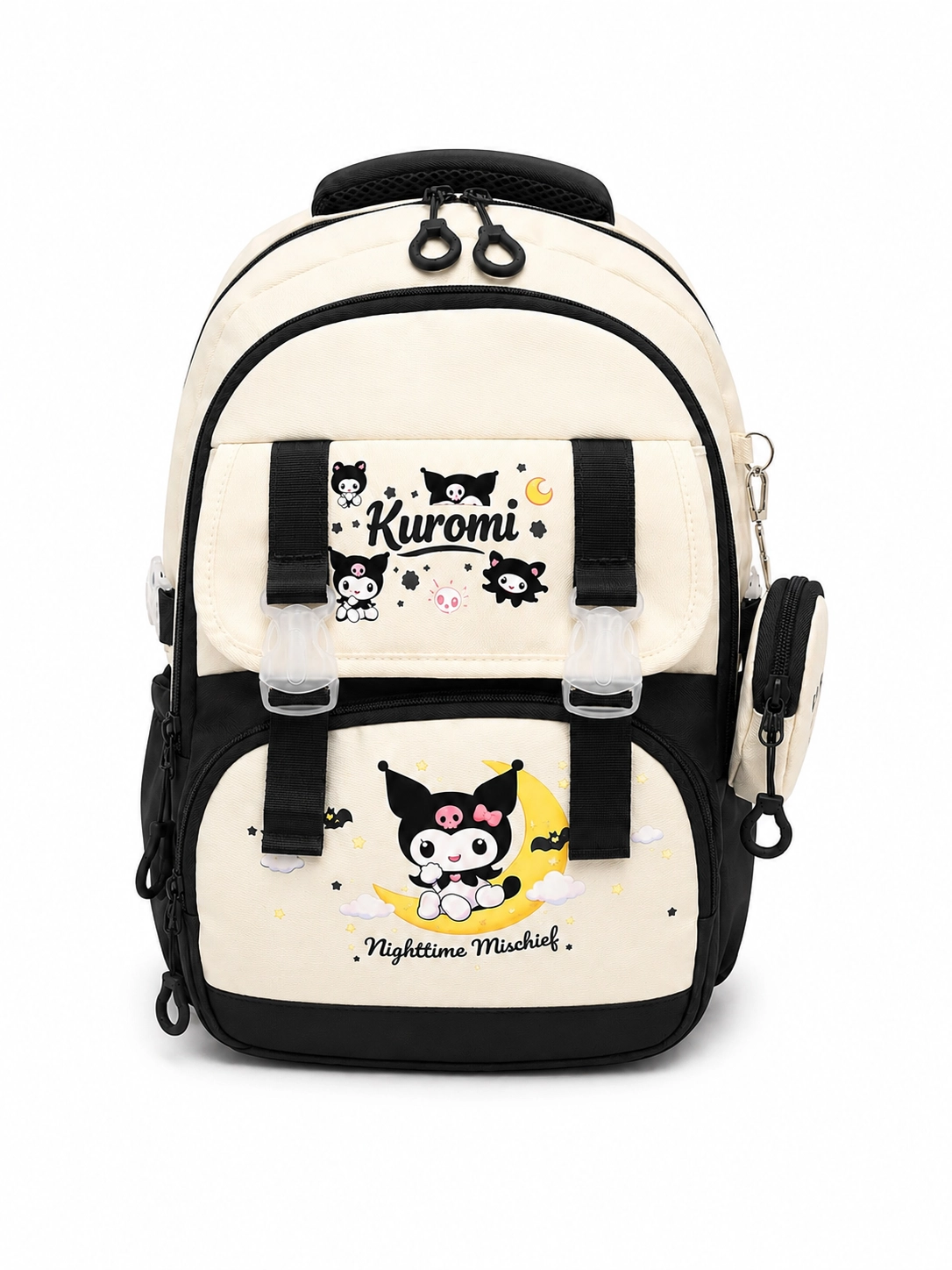 Kore Kawaii 4’lü Okul Çantası Seti Ortopedik Sırt Çantası - Twill Kumaş, Termal Beslenme Çantası, Kalemlik ve Cüzdan
