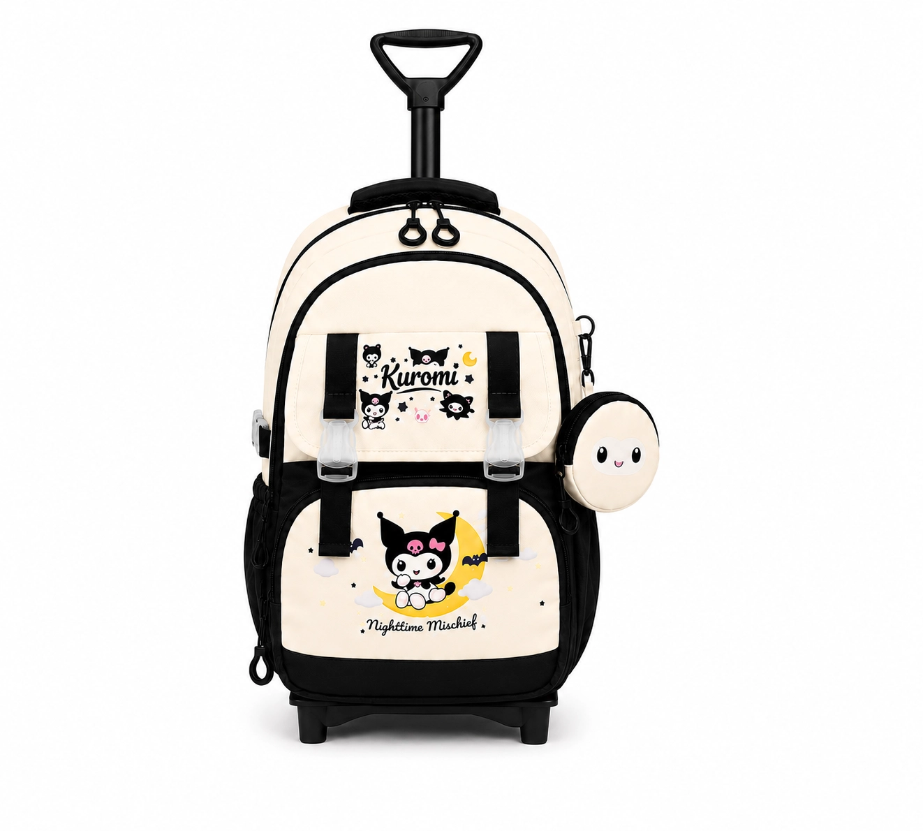 Kore Kawaii 4’lü Okul Çantası Seti Ortopedik Sırt Çantası - Twill Kumaş, Termal Beslenme Çantası, Kalemlik ve Cüzdan