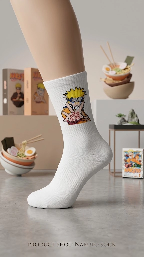 Naruto Beyaz Çorap