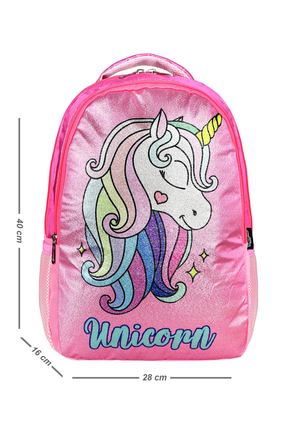 Simli Unicorn Ilkokul ve Beslenme Çantası Seti