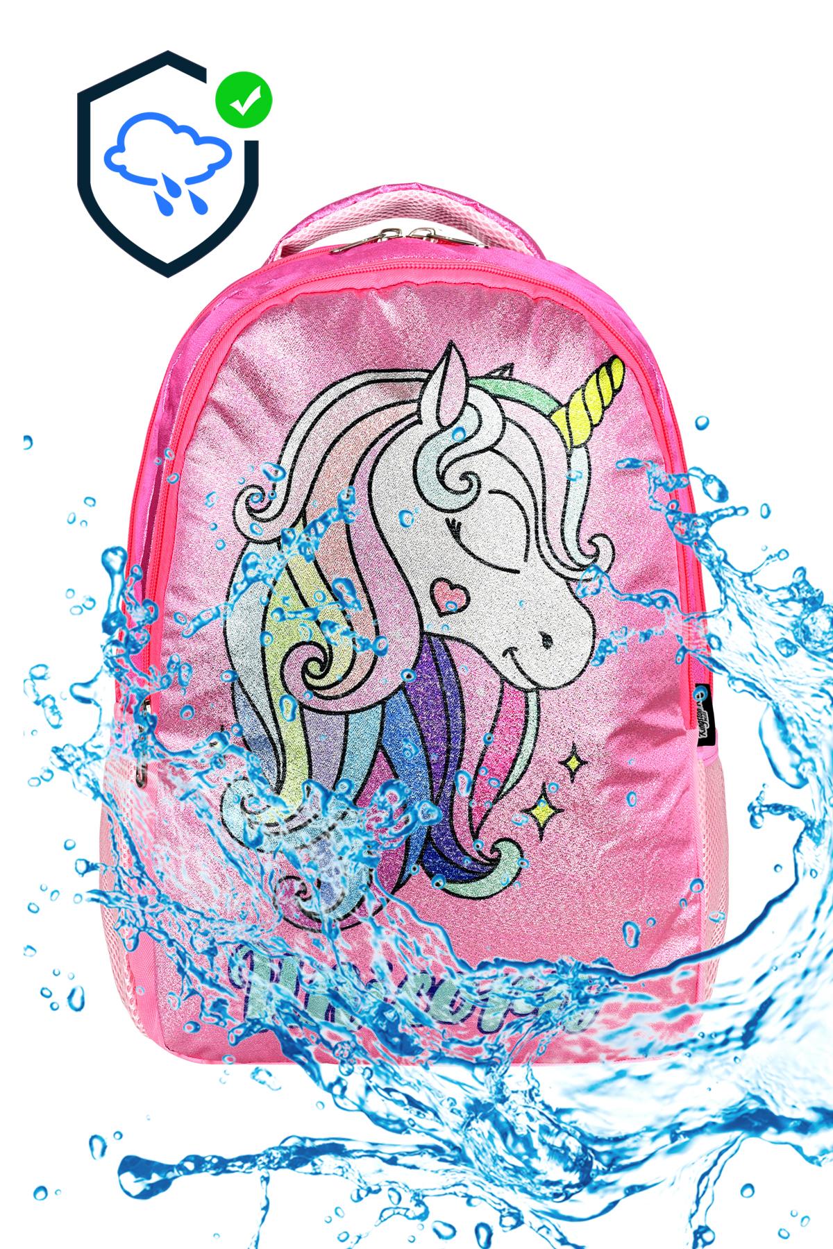 Simli Unicorn Ilkokul ve Beslenme Çantası Seti