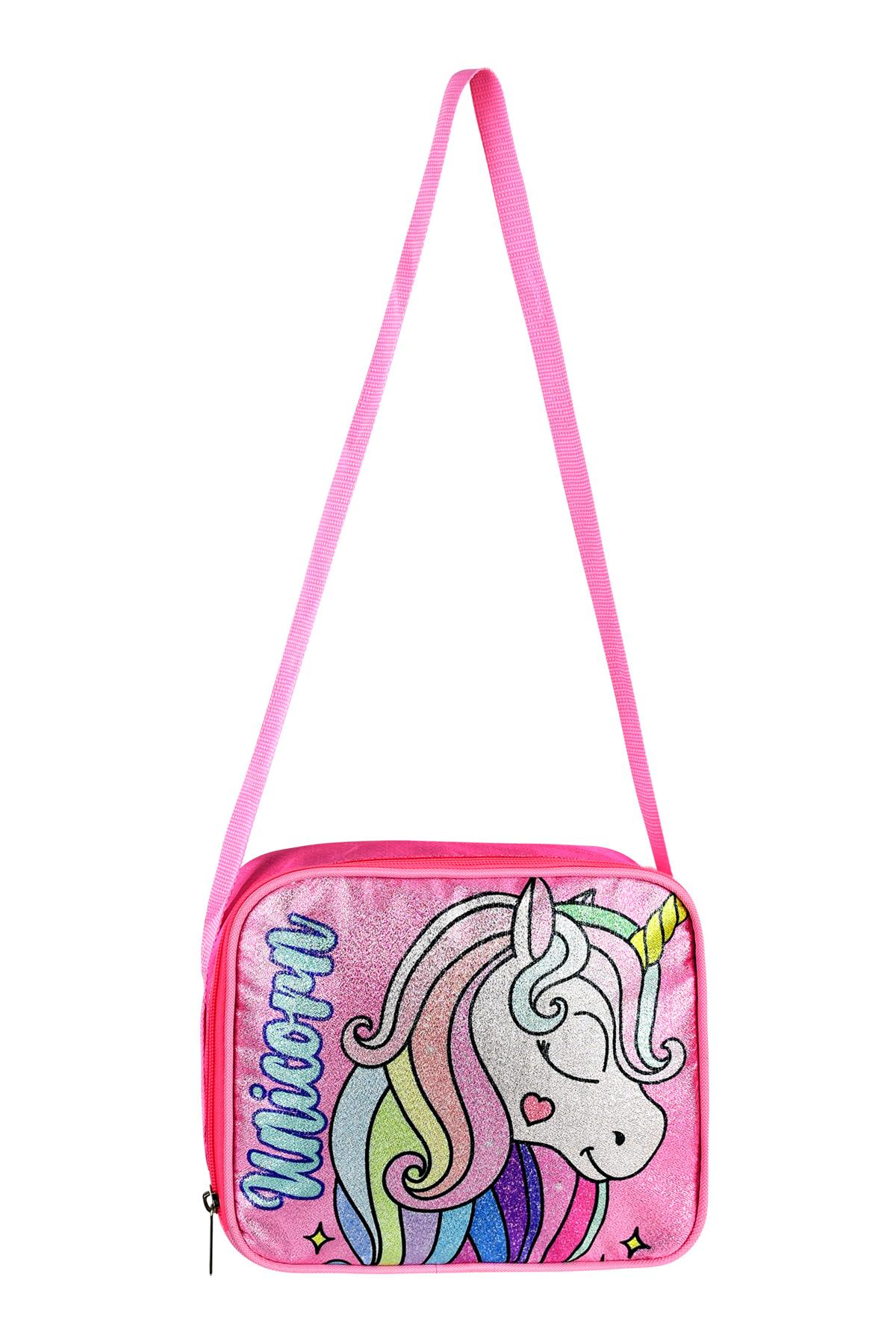 Simli Unicorn Ilkokul ve Beslenme Çantası Seti