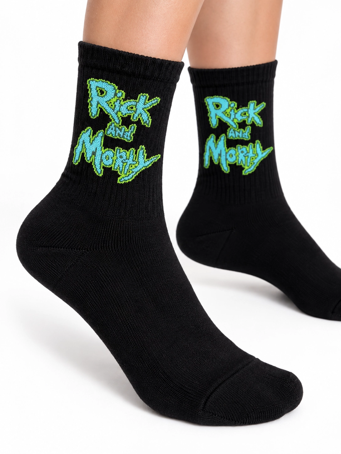 Rick And Morty Siyah Çorap
