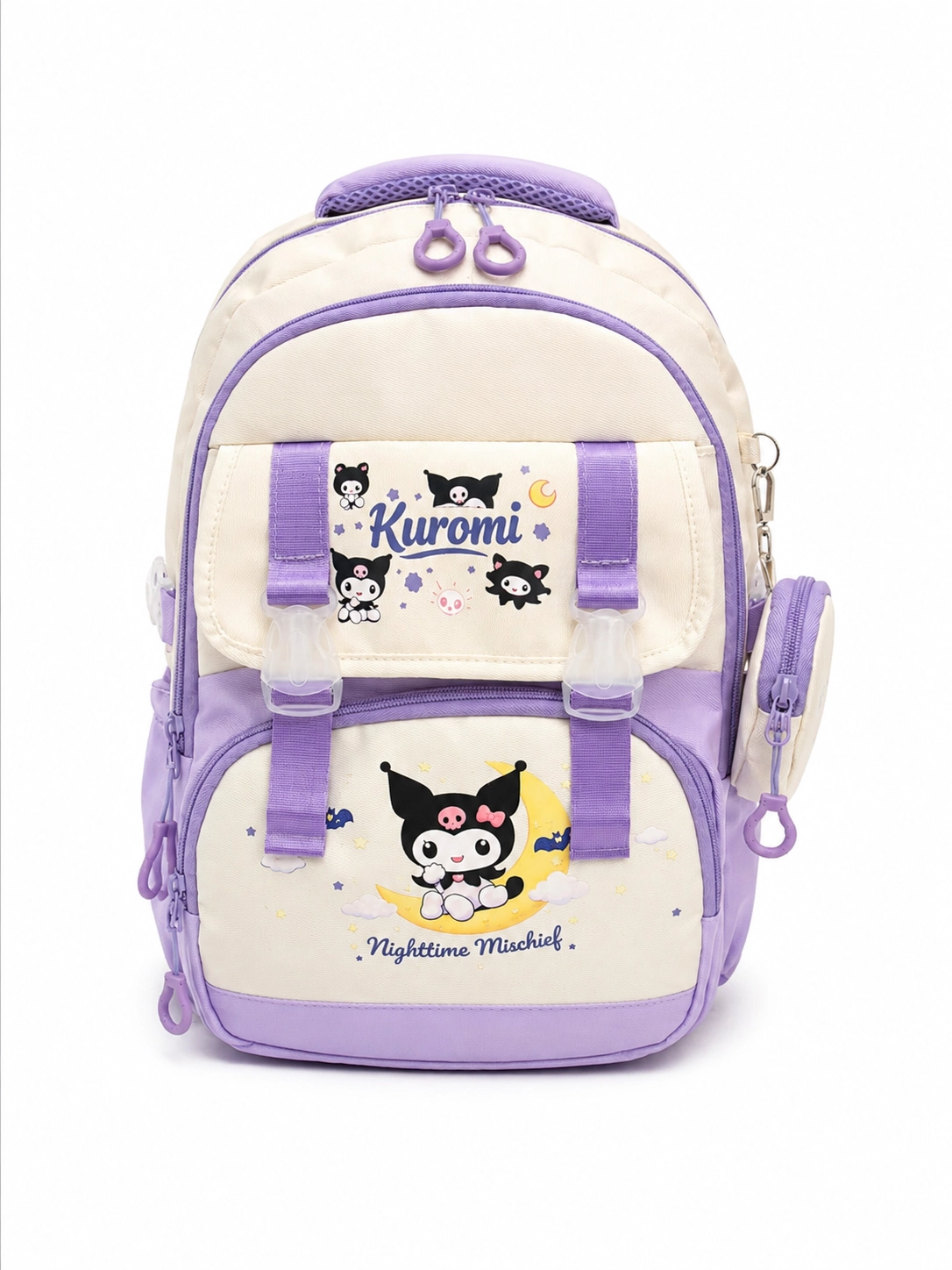 Kore Kawaii 4’lü Okul Çantası Seti Ortopedik Sırt Çantası - Twill Kumaş, Termal Beslenme Çantası, Kalemlik ve Cüzdan