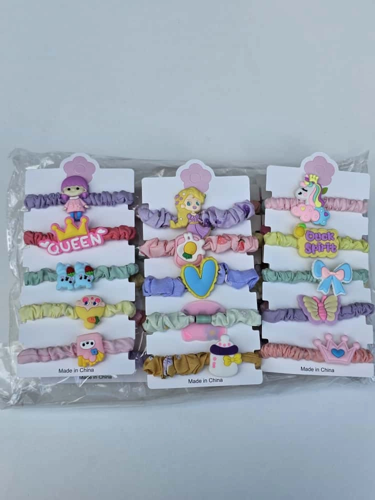 Değişik Figürlü  5’li Lastik Toka Kartı ✨ 12’li Paket