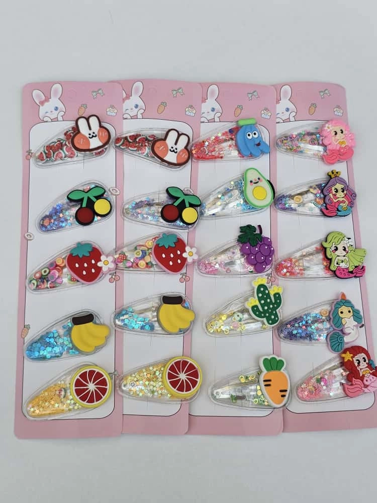 Pul,Boncuk Detaylı  Çıt Çıt Toka Kartı 5li ✨ 12’li Paket