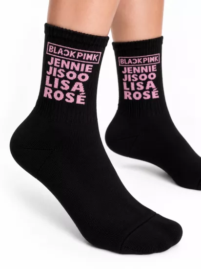 Black Pınk Temalı Siyah Çorap
