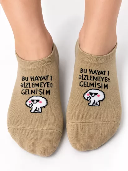 Sevimli Yazılı Çorap