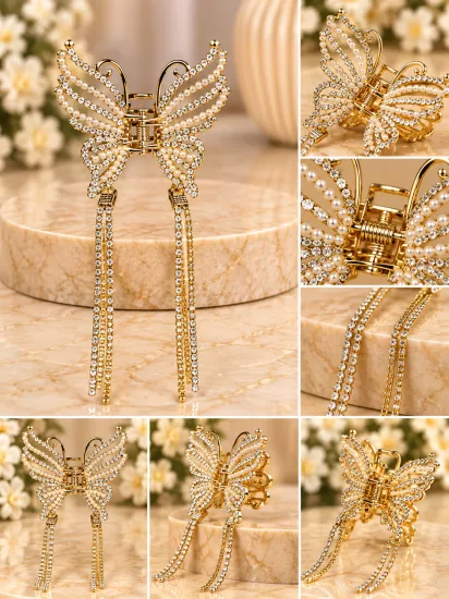 Gold Lüks Taşlı Metal Toka