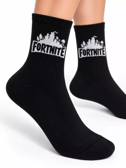 Fortnıte Temalı Siyah Çorap