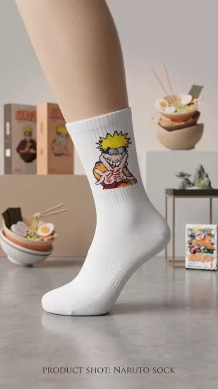 Naruto Beyaz Çorap