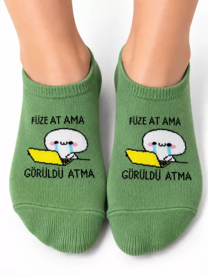 Sevimli Yazılı Çorap