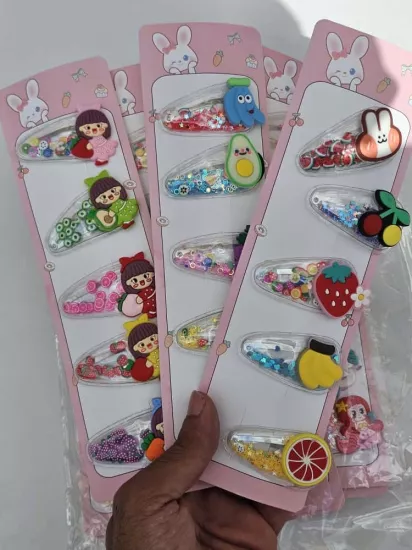 Pul,Boncuk Detaylı  Çıt Çıt Toka Kartı 5li ✨ 12’li Paket
