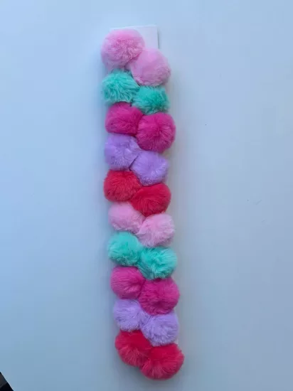 Peluş Ponpon Pens Toka Kartı Korumalı