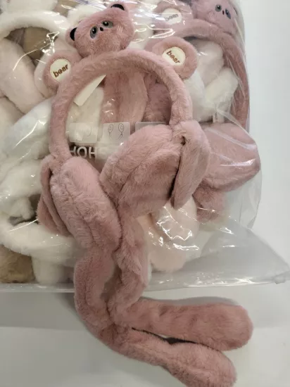 Figürlü Peluş Basmalı Kulaklık