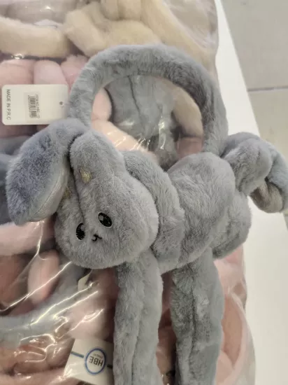 Figürlü Basmalı Peluş Kulaklık