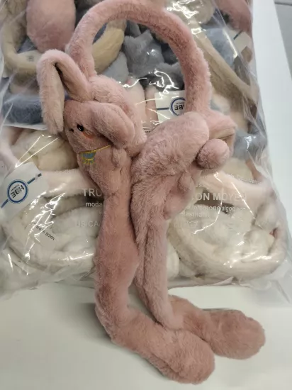 Figürlü Basmalı Peluş Kulaklık