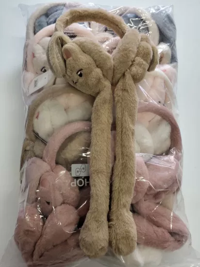 Figürlü Basmalı Peluş Kulaklık