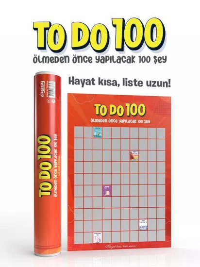 To Do 100 | Ölmeden Önce Yapılacak 100 Şey | Özel Kazı Kazan Poster