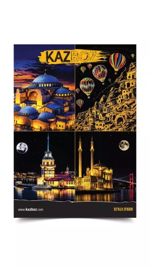 Kazboz Scratch Art - Kazıma Sanatı Hobi Seti 4