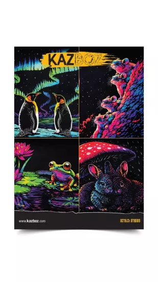 Kazboz Scratch Art - Kazıma Sanatı Hobi Seti 1