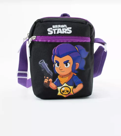 Brawl Stars Shelly Çocuk Omuz Çantası – 3 Bölmeli – Su Geçirmez Kumaş (21×16×6 cm)