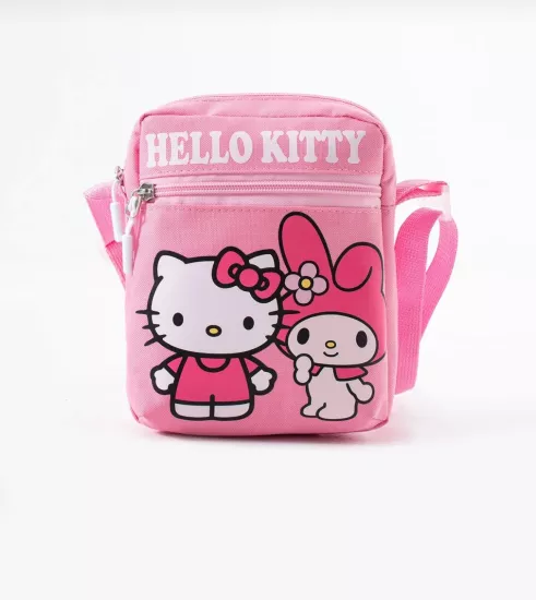 ello Kitty Melody Çocuk Omuz Çantası – 3 Bölmeli – Su Geçirmez Kumaş (21×16×6 cm)