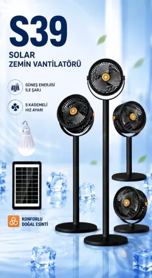  Lüx Solar Zemin Vantilatörü