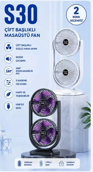 Çifta Başlıklı Serinletici Fan