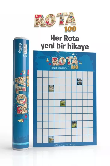 Rota 100 Kazı Kazan Poster | Türkiye Gezi Rotası Posteri | Gezginlere Hediye