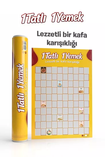 1 Tatlı 1 Yemek – Yemek Temalı Eğlenceli | Özel Kazı Kazan Poster-Stand Hediyeli