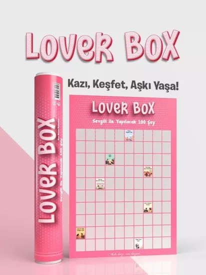 Lover Box | Sevgiliyle Yapılacak 100 Eğlenceli Aktivite | Kazı Kazan Poster-Stand Hediyeli