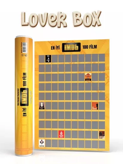  IMDb 100 Film Kazı Kazan Posteri – LoverBox | Sinema Severlere Özel Poster | Kazı Kazan Poster
