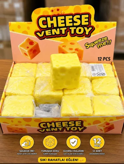 Cheese Peynir Sukuşi Tasarımlı Viral Sıkılabilir Stres Oyuncağı – Yumuşak Duyusal Fidget Squeez Me Squishy Oyuncak