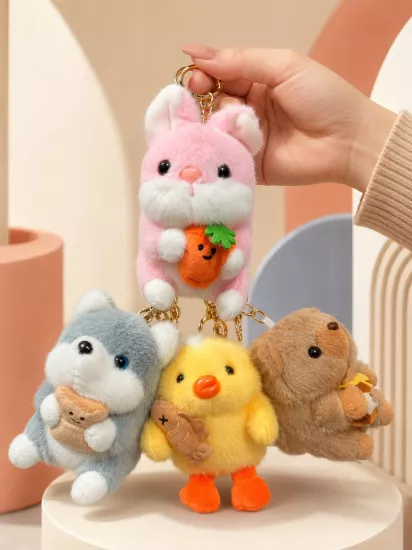 Lüks İthal Büyük Peluş Anahtarlık Çanta Süsü