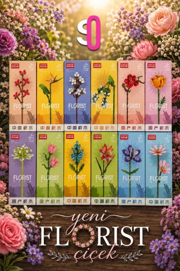 Popüler Saksılı Florist Stantlı Çiçek Lego