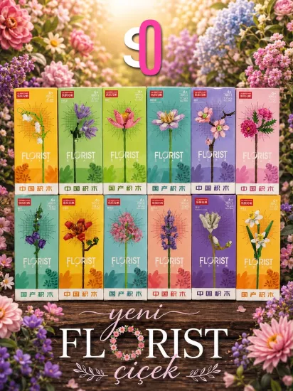 Popüler Saksılı Florist Stantlı Çiçek Lego