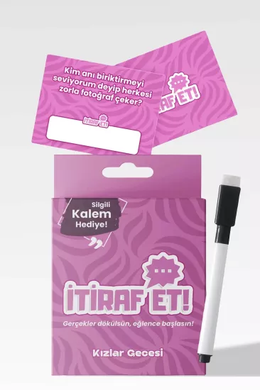 İtiraf Et Mini Kart Oyunu - Kızlar Gecesi