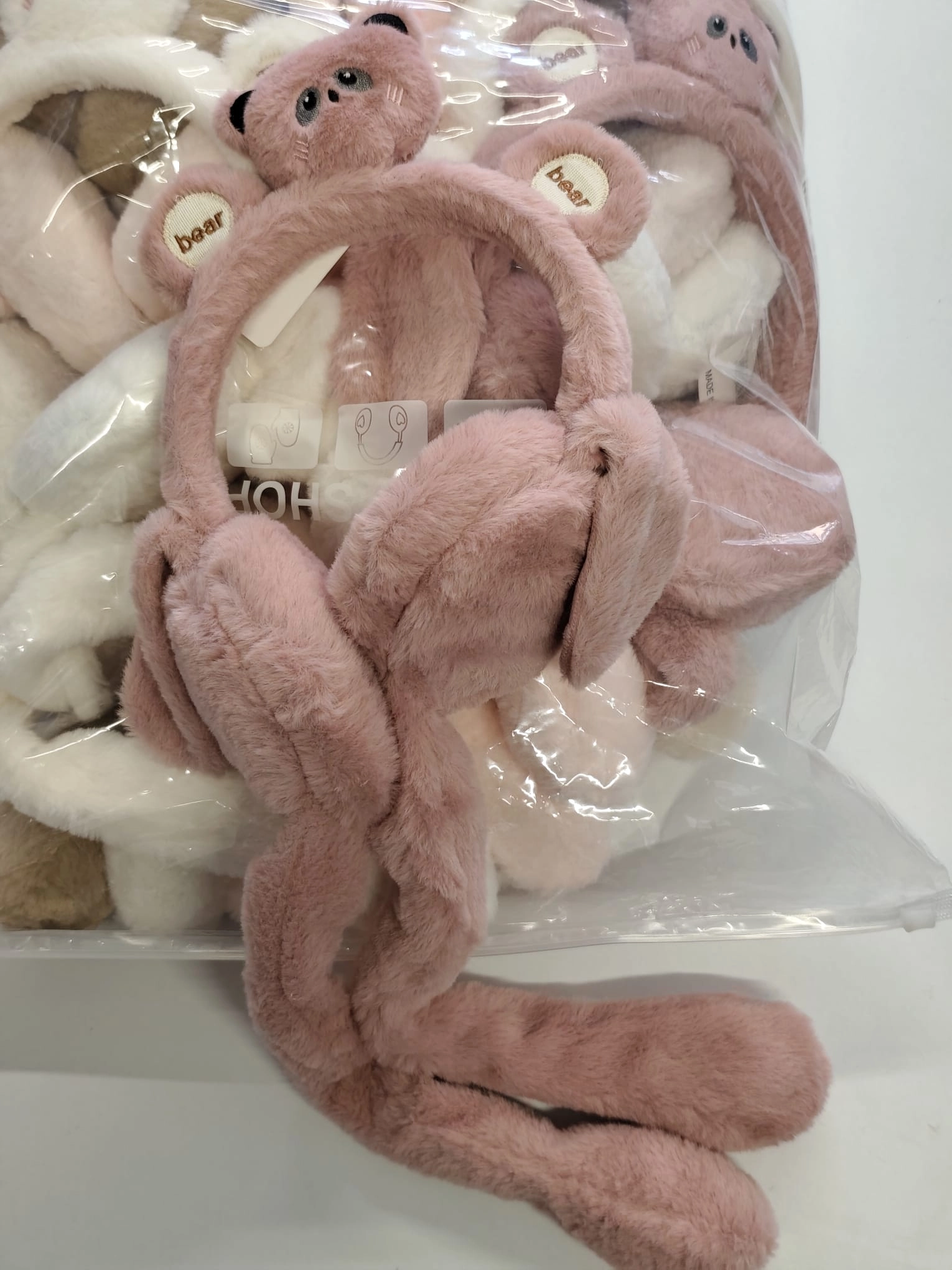 Figürlü Peluş Basmalı Kulaklık